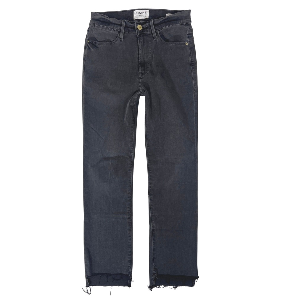 FRAME Le High Straight Jeans 27 Mid Rise Retro 90s Grunge Bikercore Whimsigoth 4